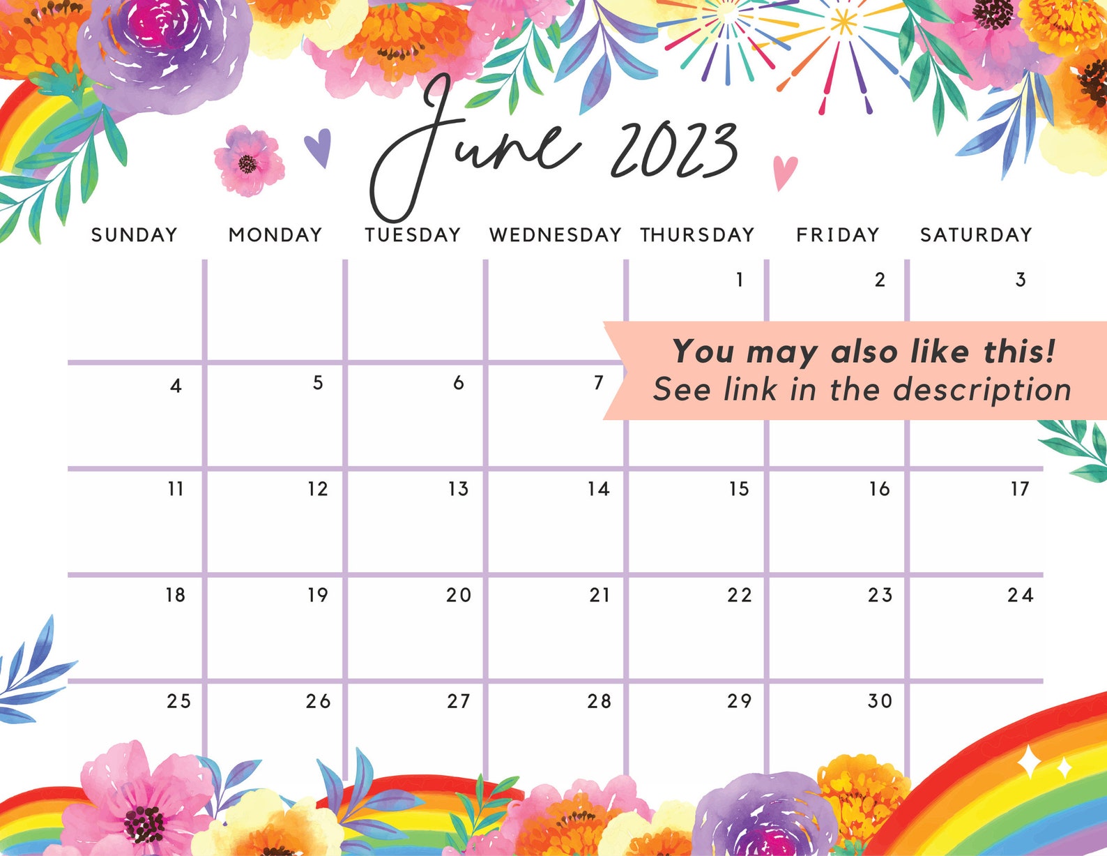 Fillable April 2023 Calendar Printable Cute Spring & Summer Etsy
