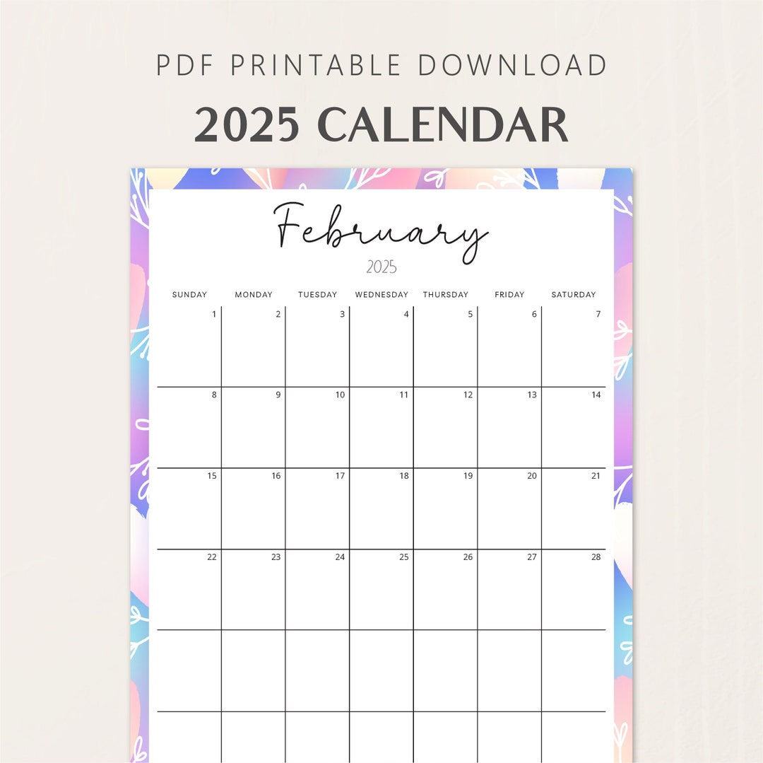 2025 calendars portrait blank monthly planner fillable 8 5x11