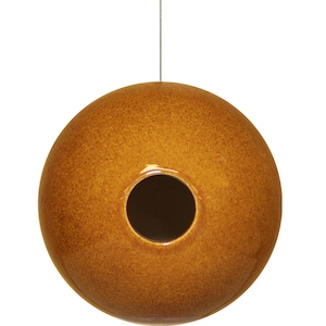 Bird House Ball in Cinnamon, Handmade Hanging Ceramic Birdhouse