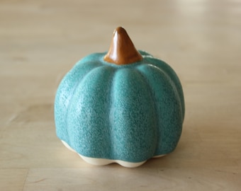 Citrouille, Citrouille décorative, Citrouille en céramique, Ornement de citrouille verte, Grande