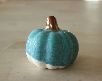 Citrouille, Citrouille décorative, Citrouille en céramique, Citrouille verte, Petite