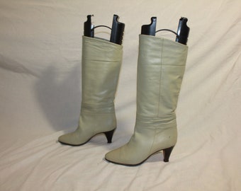 Original 1980s Long Leather Vintage Boots