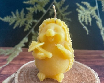 Little Hedgehog Forager Beeswax Candle