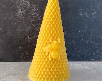 Cone Bee Pillar Beeswax Candle