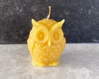Small Owl Beeswax Candle