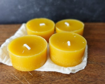 Set of 4 Tealight Beeswax Candles
