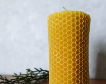 Large Pillar (Rolled wax look) Beeswax Candle
