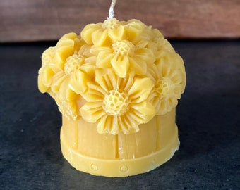 Flower Barrel Beeswax Candle
