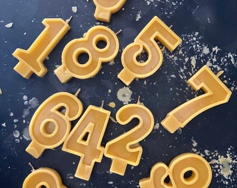 Pure Beeswax Number Birthday Candles