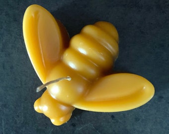 Large Honey Bee Beeswax Candle