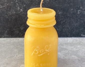 Small Ball Canning Jar Beeswax Candle