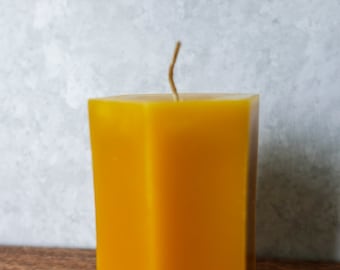 Hexagon Pillar Beeswax Candle