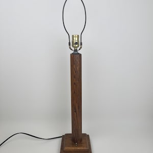 Vintage Mission Style Mid Century Wooden Table Lamp