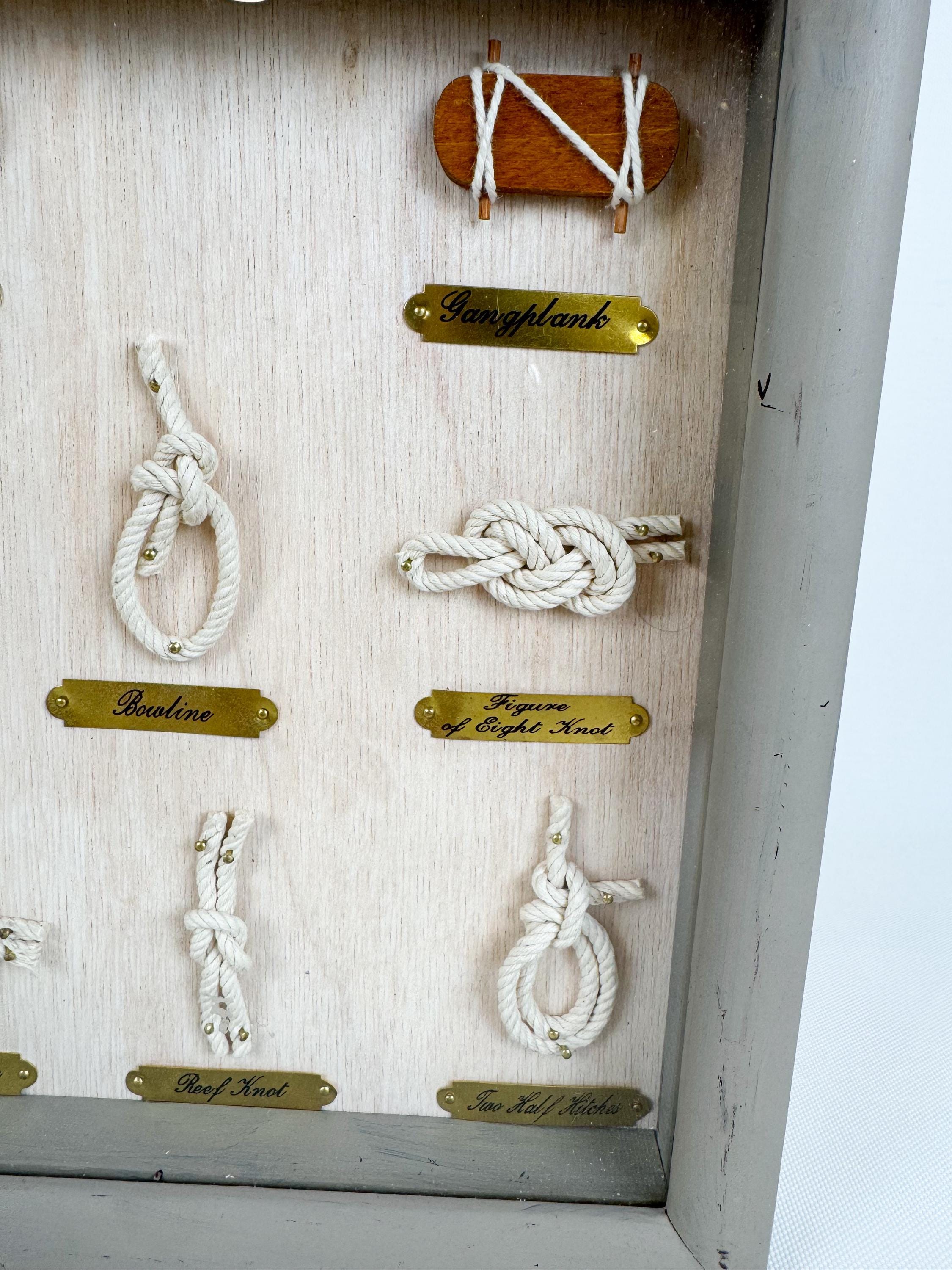 Vintage Nautical Knot Display - Framed Rope Art With Life Ring ...