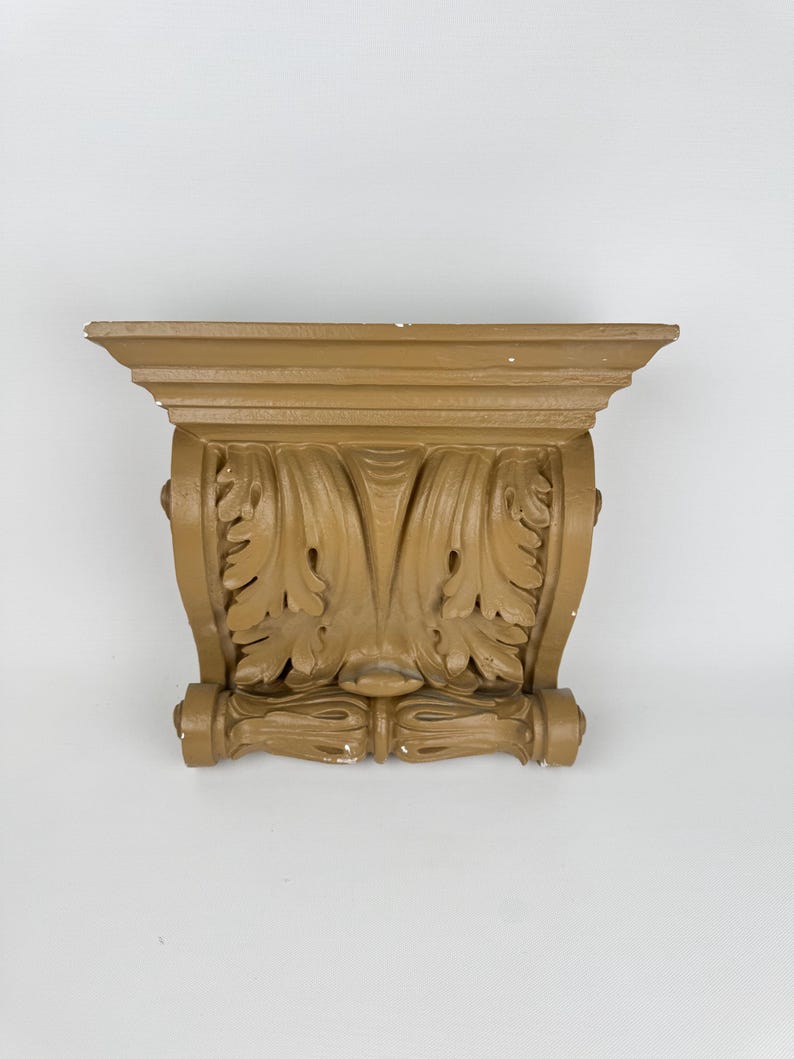Rectangular Corbel Antique Beige Plaster Corbel, Architectural Salvage Wall Hanging Shelf ...