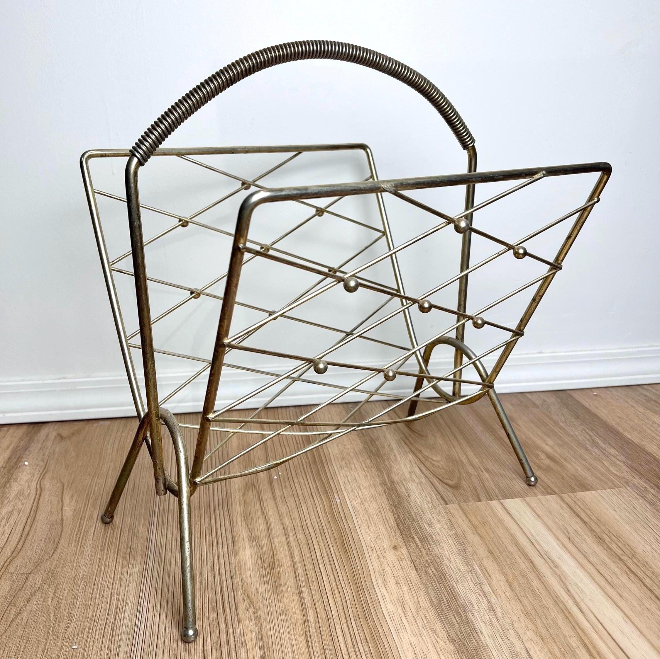 真鍮 ガラス ヴィンテージ マガジンラック ミッドセンチュリー アンティーク ヴィンテージミッドセンチュリーモダン真鍮マガジンラック - Etsy 日本