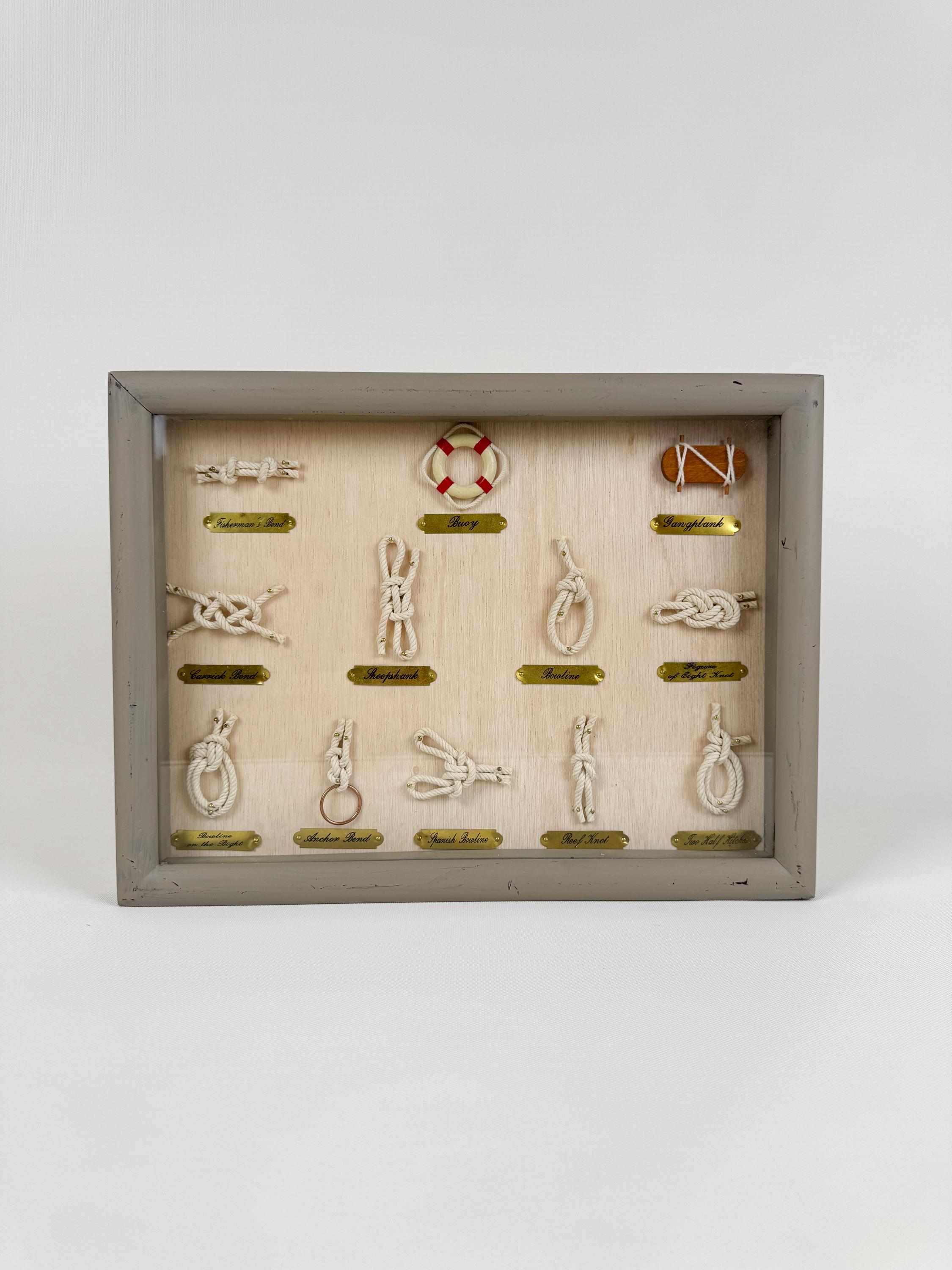 Vintage Nautical Knot Display - Framed Rope Art With Life Ring ...