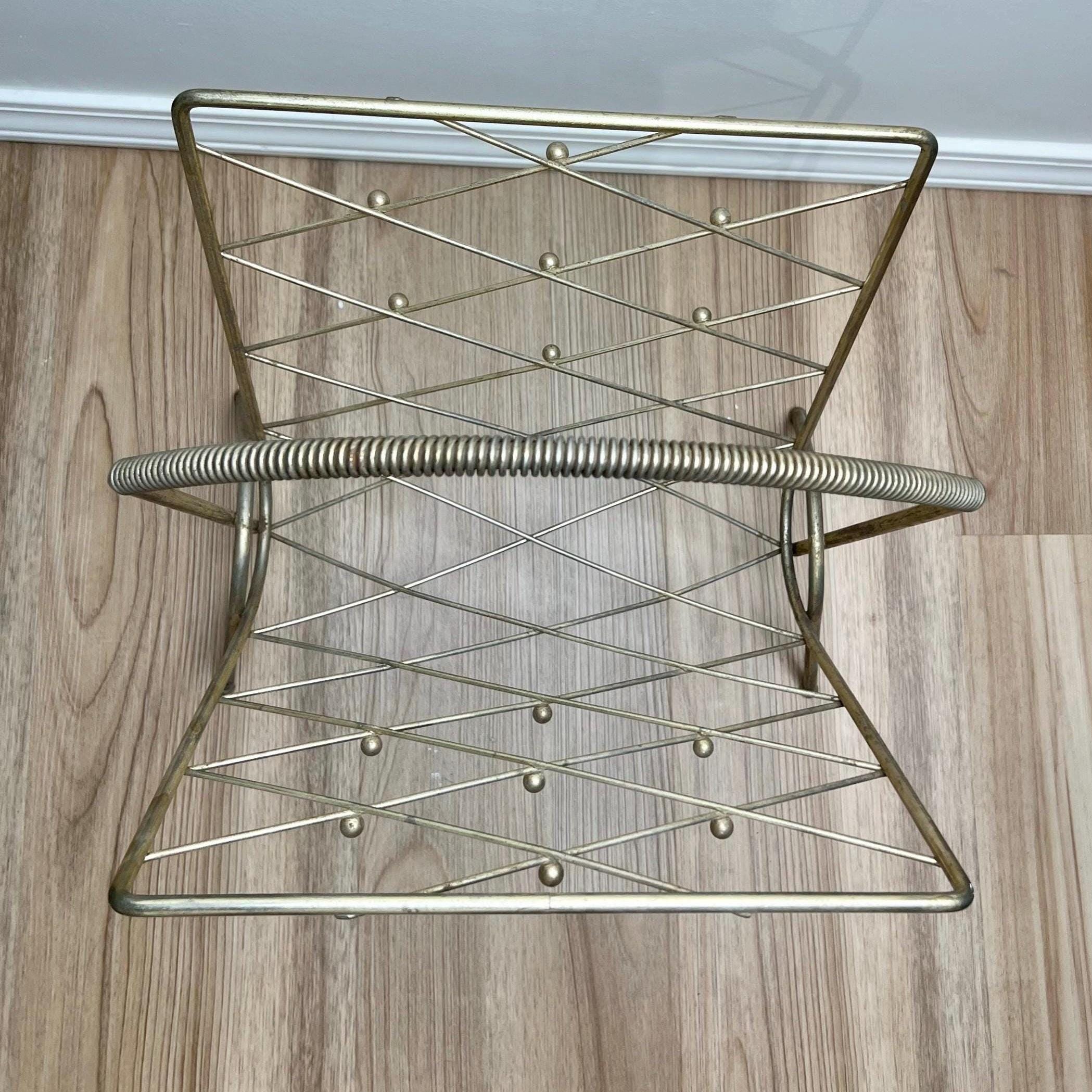 ヴィンテージミッドセンチュリーモダン真鍮マガジンラック - Etsy 日本