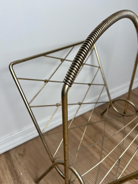 ヴィンテージミッドセンチュリーモダン真鍮マガジンラック - Etsy 日本