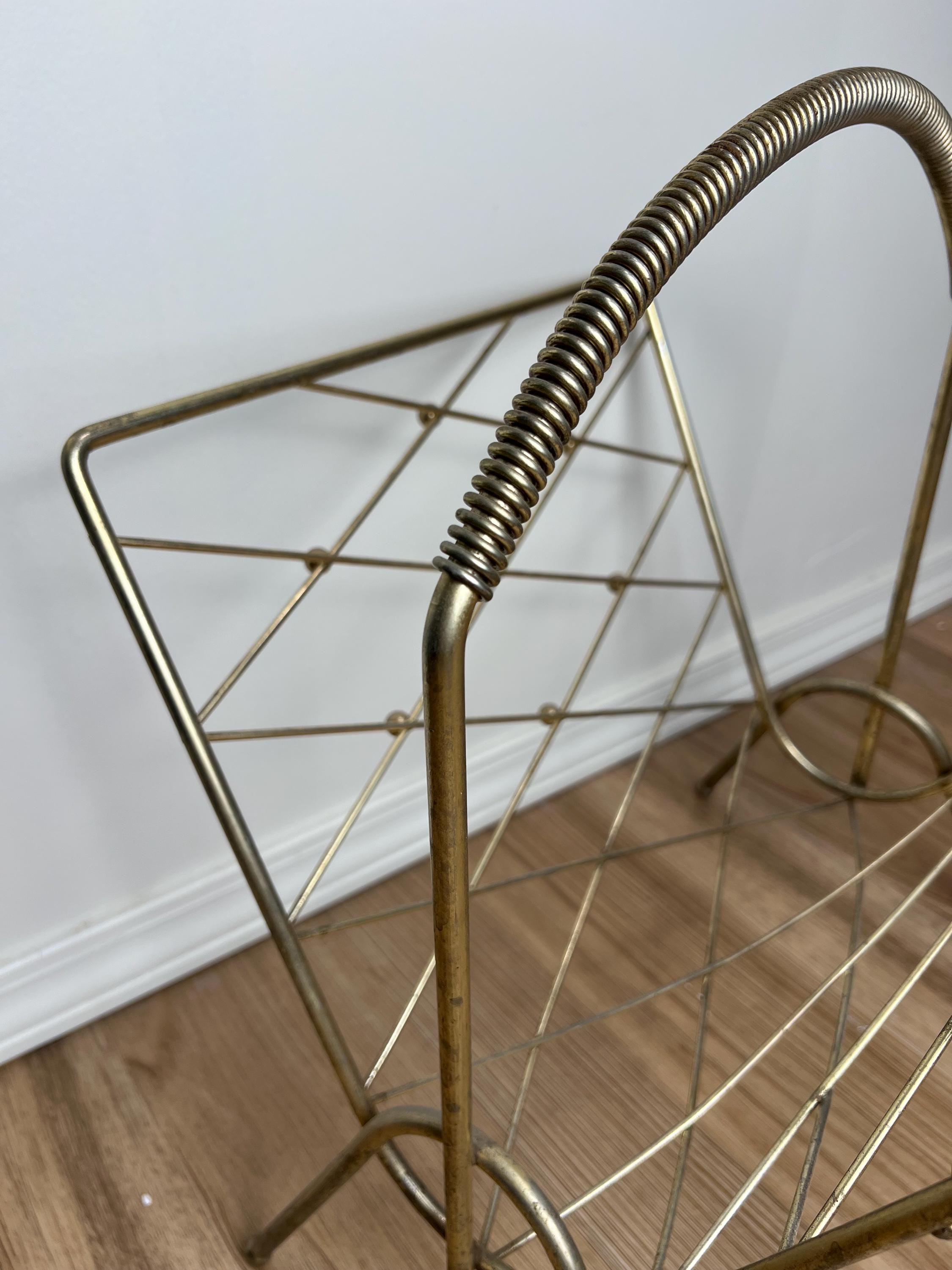 ヴィンテージミッドセンチュリーモダン真鍮マガジンラック - Etsy 日本