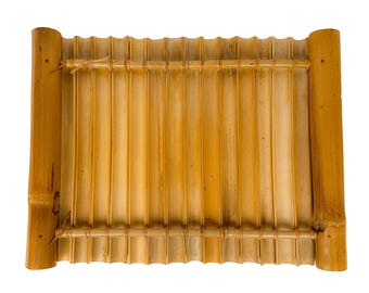 Large Mid Century Japanese Bamboo Serving Tray