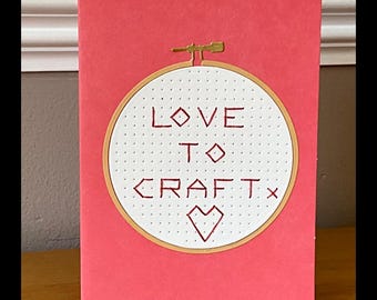 Hand stitched card perfect for those who love to craft. Quality card, ideal to give for any occasion,  Birthday or just to send a quick note