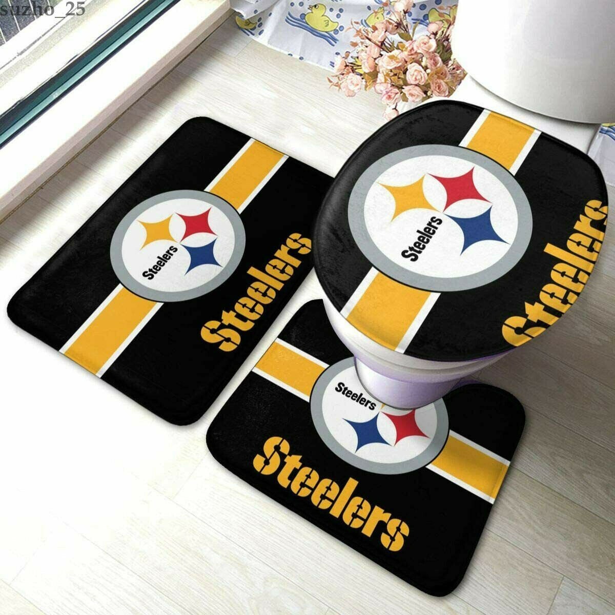 Pittsburgh Steelers Bathroom Carpet Set Pittsburgh Steelers Etsy