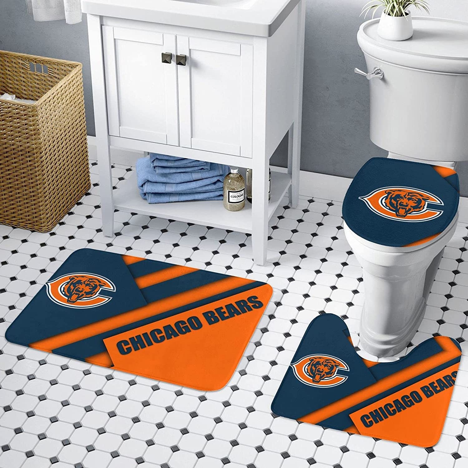 Chicago Bears Badezimmer Teppich Set Chicago Bears Toilette Etsy