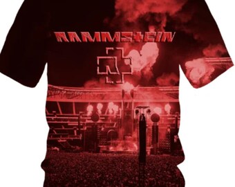 T-shirt Rammstein Tour 24 3D print, Rammstein, rockband, stadiontour, uniek design, lichtgewicht t-shirt, hoge kwaliteit, ongedragen nieuw 6XL