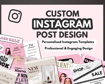 Custom Instagram Post Templates for Business, Beauty Business, Lash, Hair, Botox, Filler, Cosmetic, Real Estate, Teeth Whitening, Coach