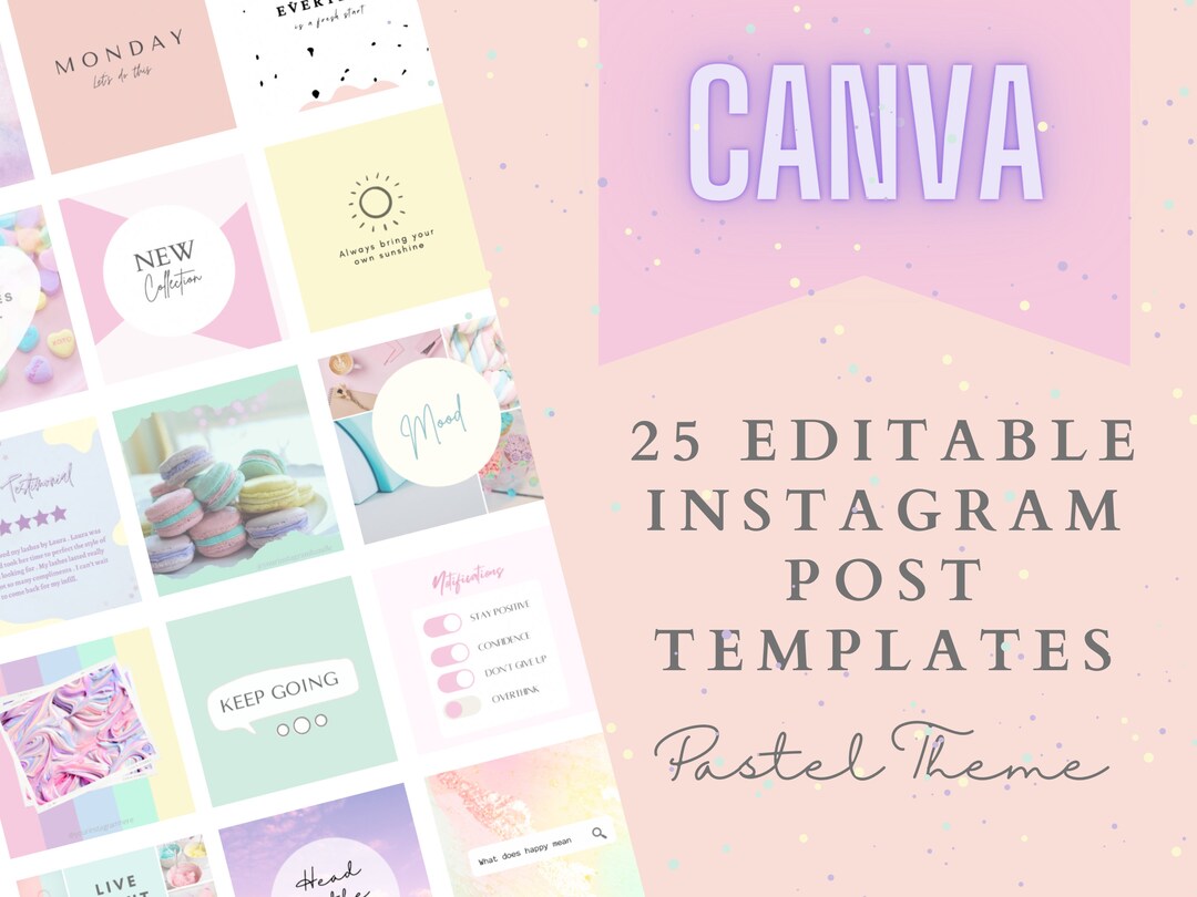 Colourful Instagram Post Templates Canva / Pastel Instagram Posts ...