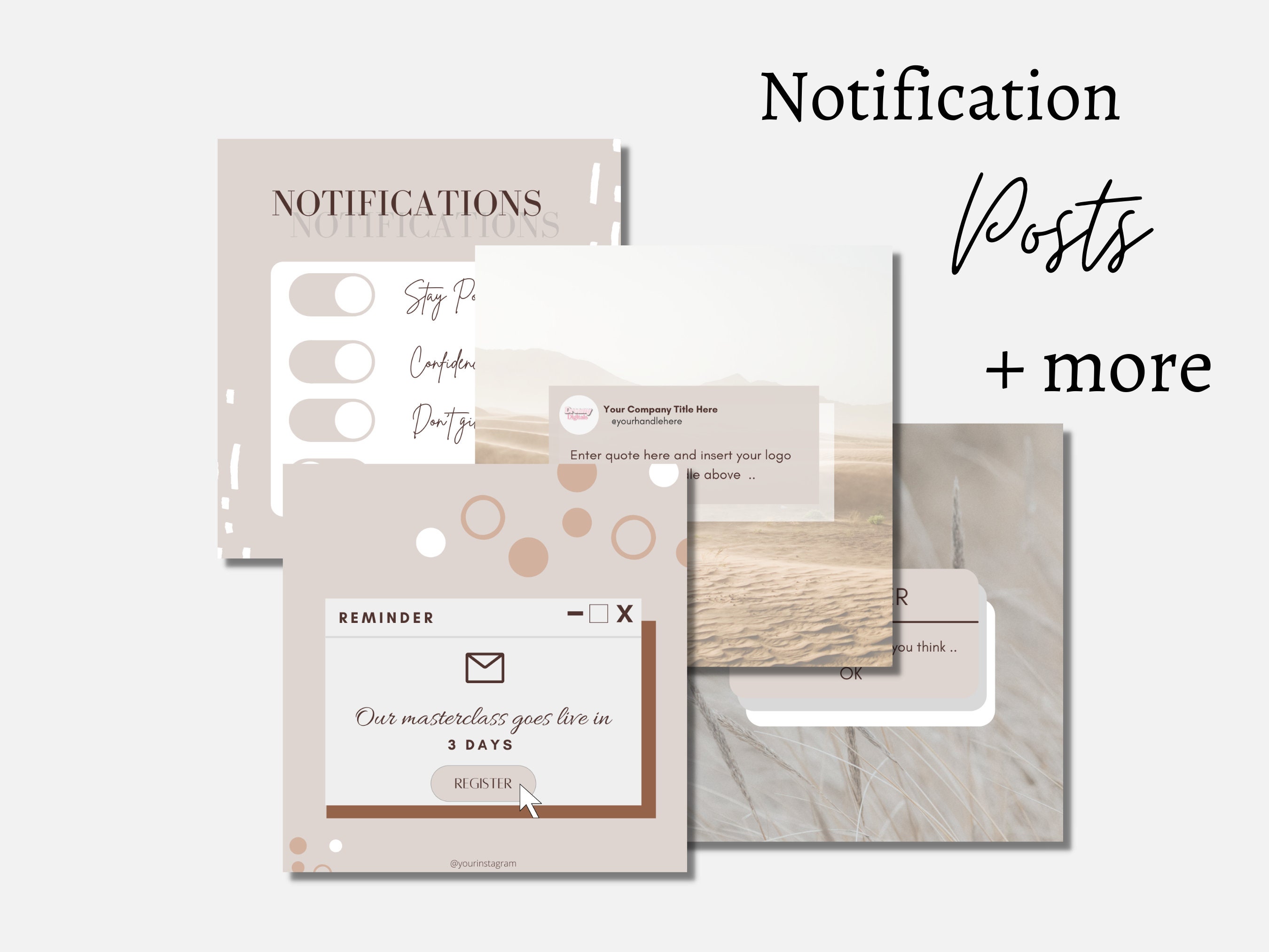 Boho Instagram Post Templates Canva, 100 Post Bundle , Feed, Story ...