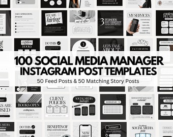 Social Media Manager Instagram Post Templates, Social Media Kit, Virtual Assistant, Coaching Templates, Engaging Posts, Digital Marketing
