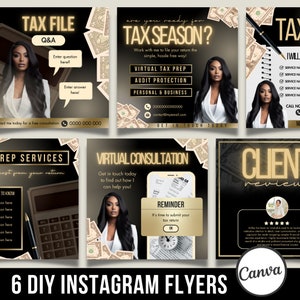 DIY Tax Prep Flyers, Tax Prep Instagram Posts, Tax Prep Templates Canva, Accountant Templates, Voorbereidingsflyers, Tax Season Flyer