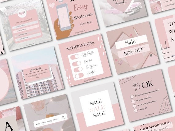 Pink Instagram Post Templates, Canva Templates, Blush Pink, Beauty Posts, Social Media, Lash Tech, Nail Tech, Fashion, Salon, Esthetician