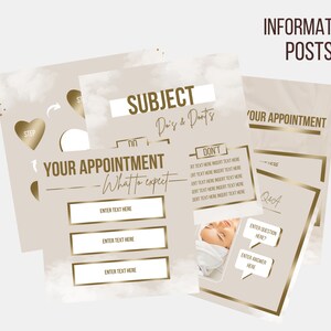 Beauty Instagram Post Templates, Neutral Gold Luxury Posts, Lash Flyers, Nail Tech, Girly, Social Media, Aesthetic, Canva, Fashion image 4