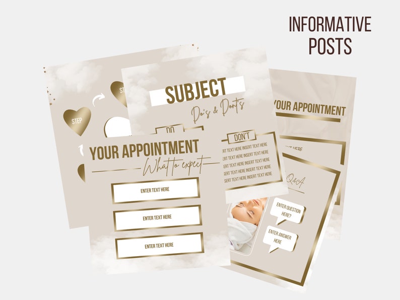 Beauty Instagram Post Templates, Neutral Gold Luxury Posts, Lash Flyers, Nail Tech, Girly, Social Media, Aesthetic, Canva, Fashion image 4