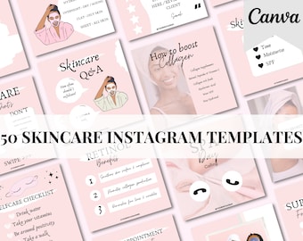 Instagram Post Templates Skincare Pink White, Esthetician, Skincare Quotes, Aesthetics, Spa, Beauty, Marketing, Social Media, Salon, Product
