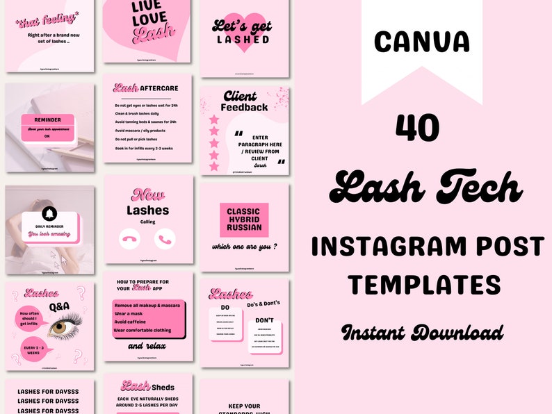 Lash Tech Instagram Post Templates Lash Quotes Lash Posts Etsy Ireland