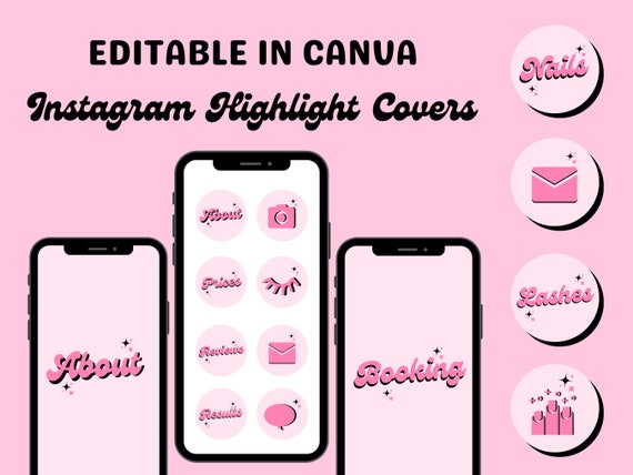 Beauty Highlight Covers Instagram Pink Highlight Icons DIY - Etsy