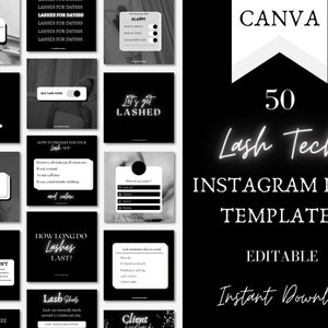 Modelli di post Instagram Lash Tech, Citazioni sulle ciglia, Post sulle ciglia, Kit di branding, Volantini per social media, Post di bellezza, Modelli Canva, Forme per ciglia