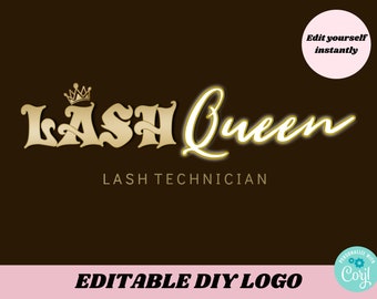 Premade Beauty Logo / Gold Logo Design / Metallic / Lash Tech / Eyelash / Nail Tech / Salon / Glam / Girly / Glitter / Branding / Bling