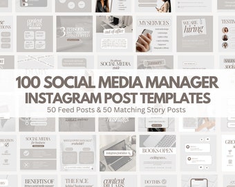 Social Media Manager Instagram Post Templates, Social Media Kit, Virtual Assistant, Coaching Templates, Engaging Posts, Digital Marketing