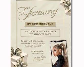Giveaway-inlägg, Boka nu, Estetikmall, Lash Tech Instagram, Rosa och guld, Nurse Injector, Hårstylist, Instagram-mallar