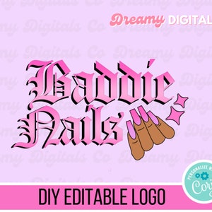 DIY Nail Logo, Nail Technician Logo, Nail Branding, Funky Logo, Y2K Logo, Branding Kit, Social Media, Small Business Logo, Nail Salon