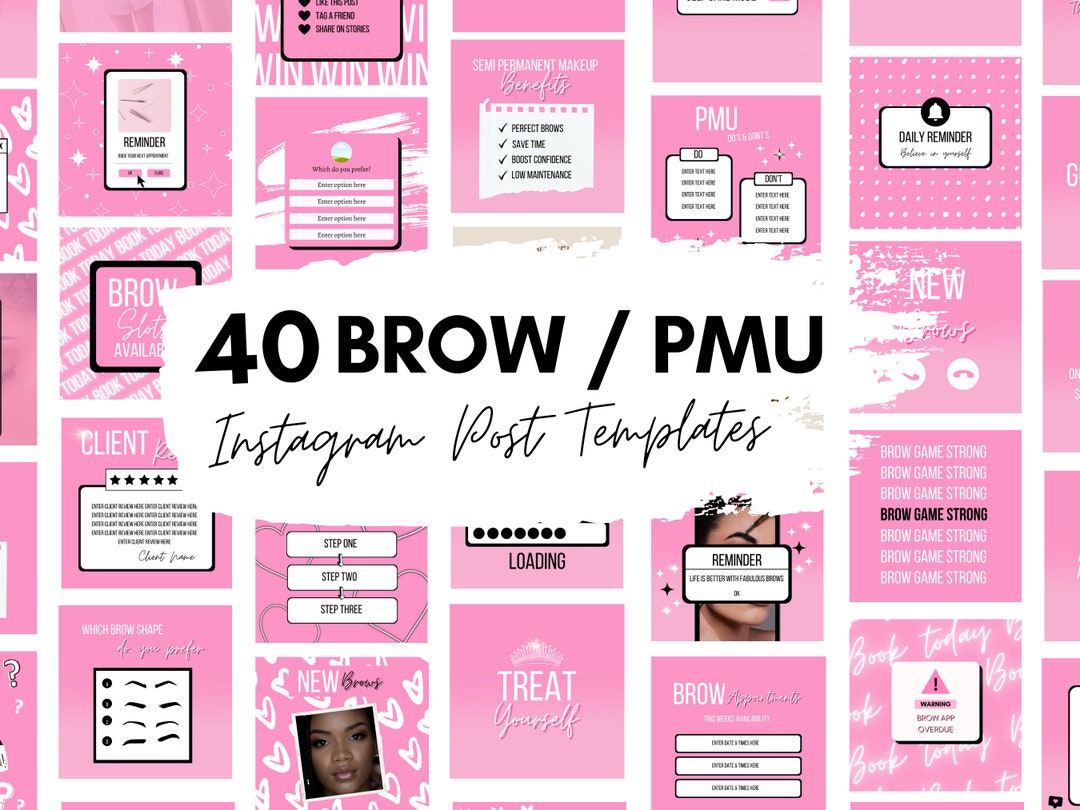Brow Instagram Post Templates, PMU Social Media Posts, Eyebrow Quotes ...