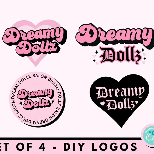 DIY Retro Logo Pink, Lash Logo Design, Funky Logo, Retro Logo, Nail Tech, Lash Tech, Beauty Branding, Pink Logo, Hair Logo, Boutique