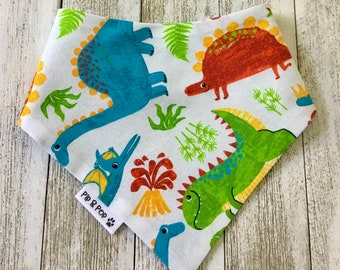 Dinosaur bandana / Bandana for dog  / Two sided  bandana  / Cat bandana / Dog bandana Canada /  Snap on bandana   / Custom available