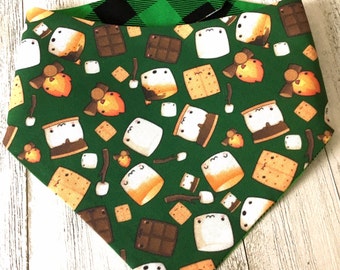 Dog bandana / Camping bandana / S’mores pet bandana    /  Snap  bandana  / Cat bandana / Puppy bandana / Canadian made / Custom available