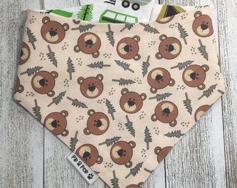 Summer dog bandana / Camping bear bandana  / Two side  bandana  / Cat bandana / Dog bandana Canada /  Snap on bandana   / Custom available